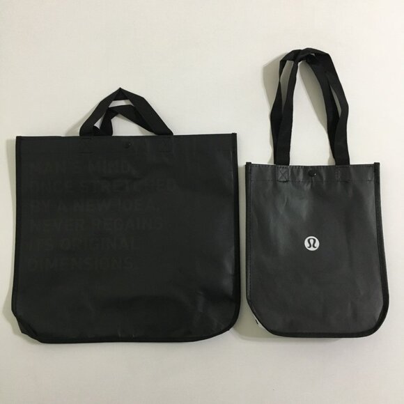Lululemon 2 Sizes Gift Bag NEW! Black Lululemon Logo Printed - Picture 5 of 16